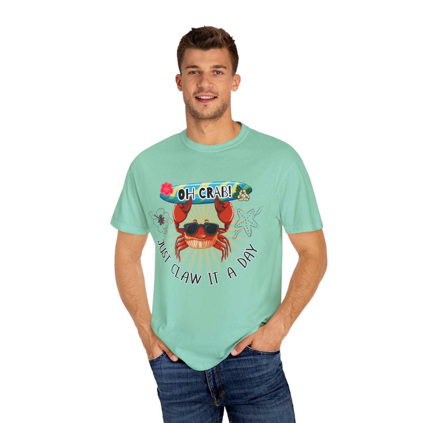 'Oh Crab! Just Claw It A Day' Unisex Garment-Dyed T-shirt
