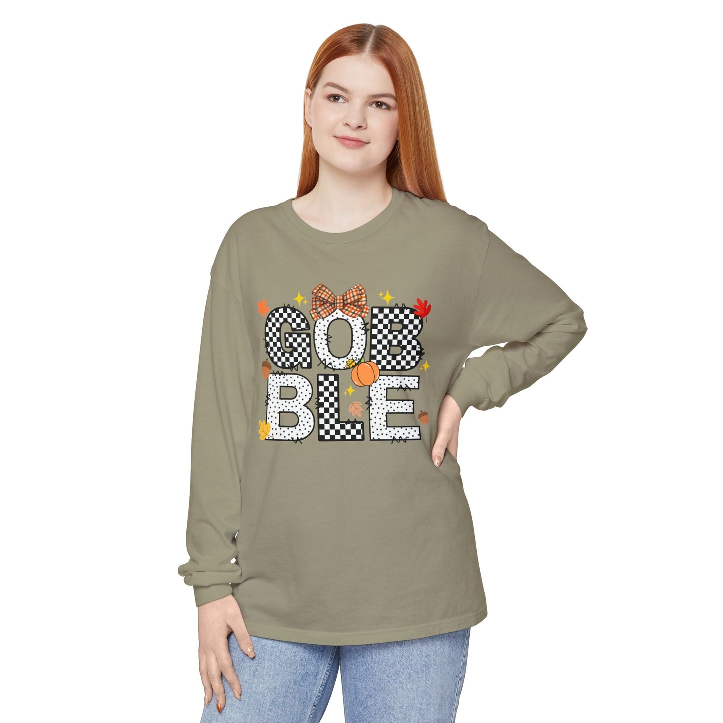'Gobble' Unisex Garment-dyed Long Sleeve T-Shirt