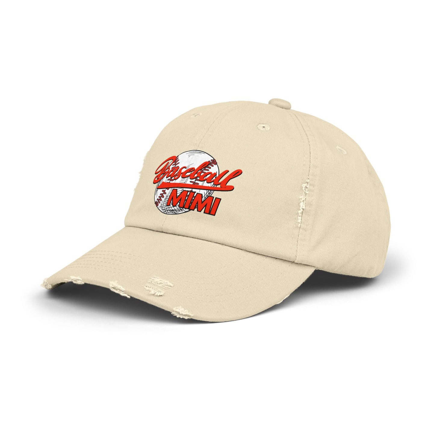 'Baseball Mimi' Unisex Distressed Cap