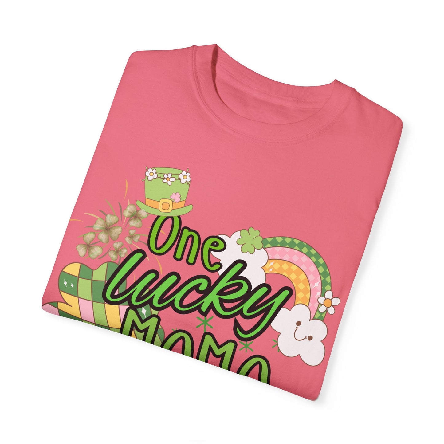 'One Lucky Mama' Unisex Garment-Dyed T-shirt
