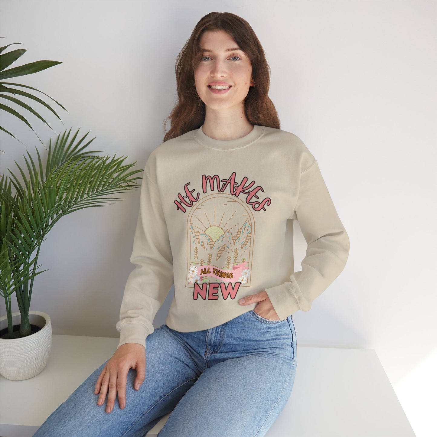 'He Makes All Things New' Unisex Heavy Blend™ Crewneck Sweatshirt
