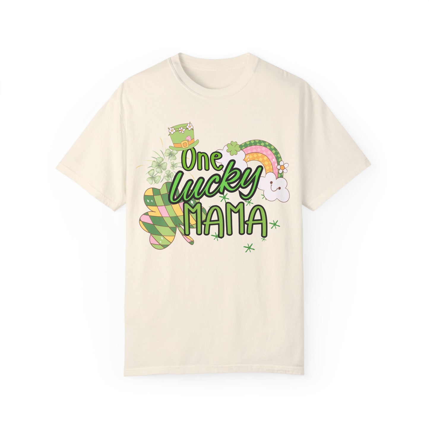 'One Lucky Mama' Unisex Garment-Dyed T-shirt