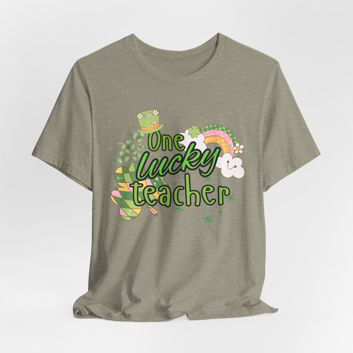 'One Lucky Teacher' Unisex Jersey Short Sleeve Tee