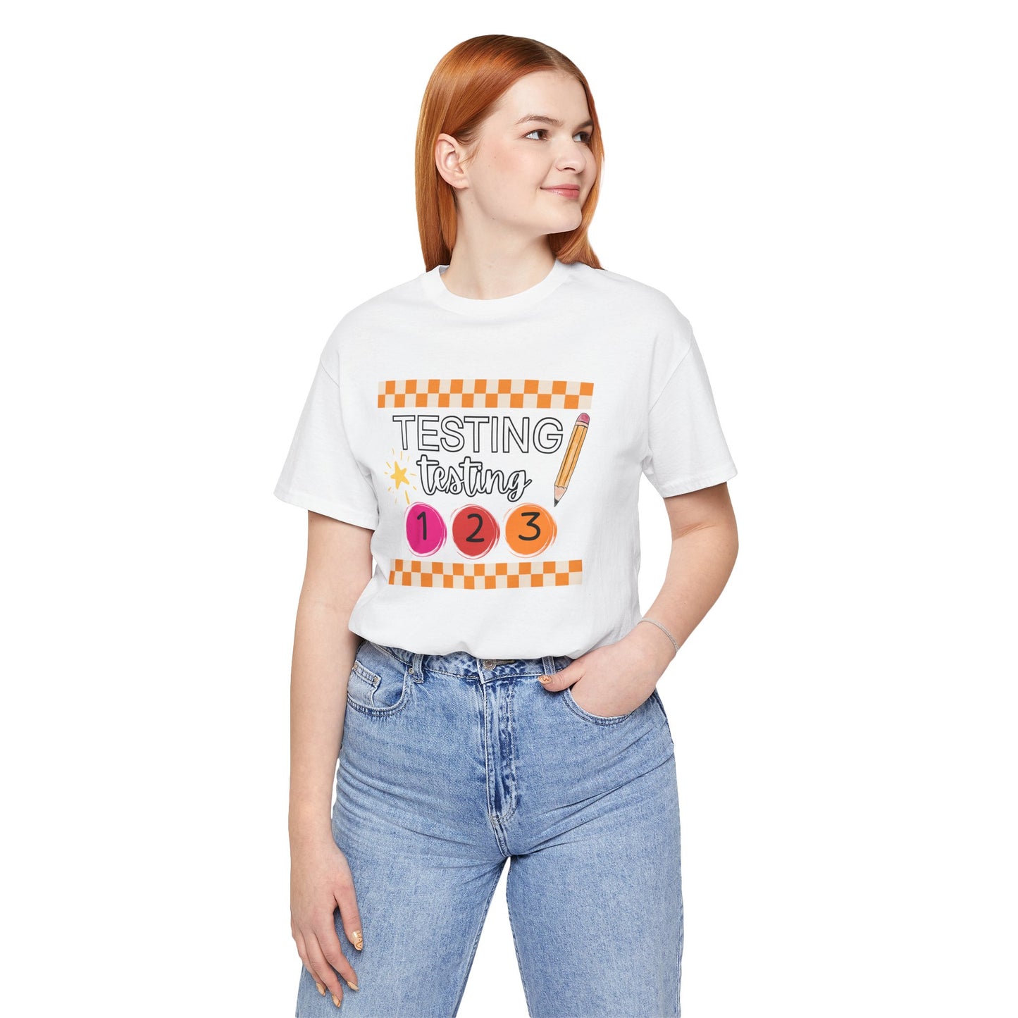 'Testing Testing 1 2 3' Unisex Jersey Short Sleeve Tee