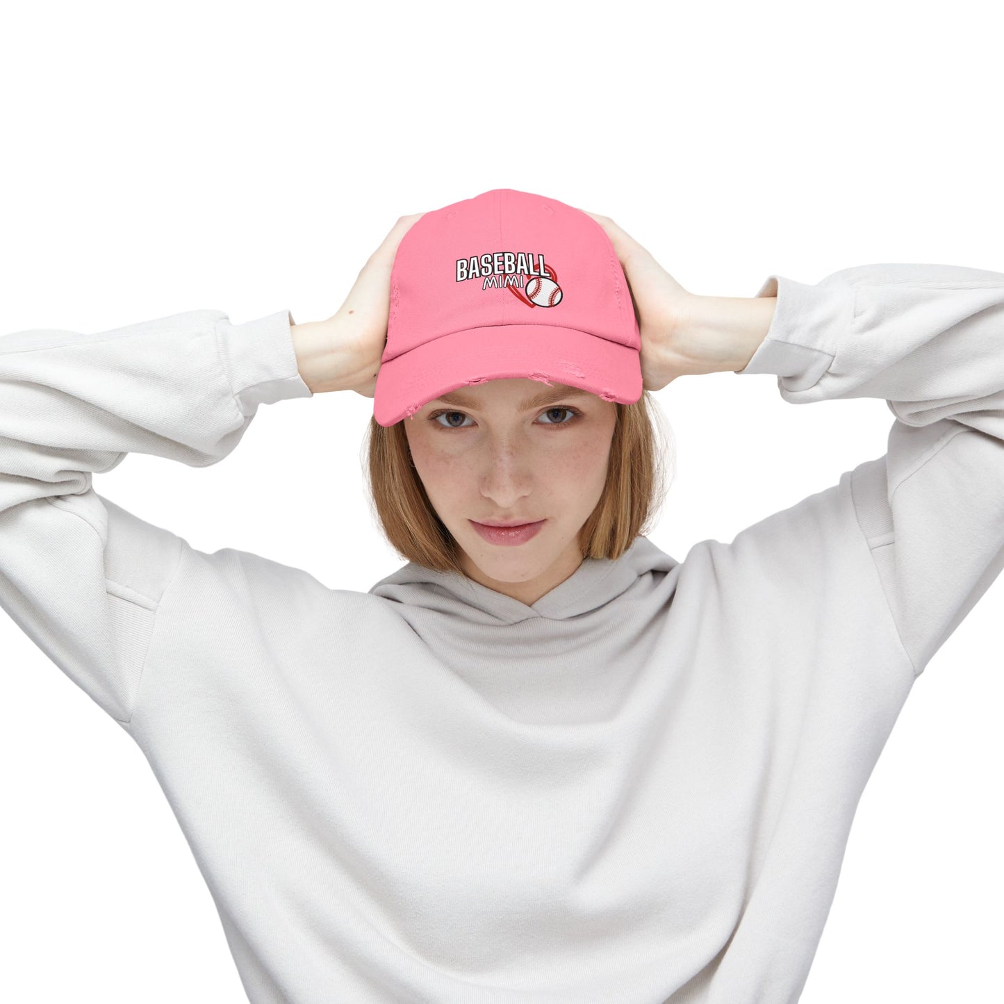 'Baseball Mimi' Unisex Distressed Cap