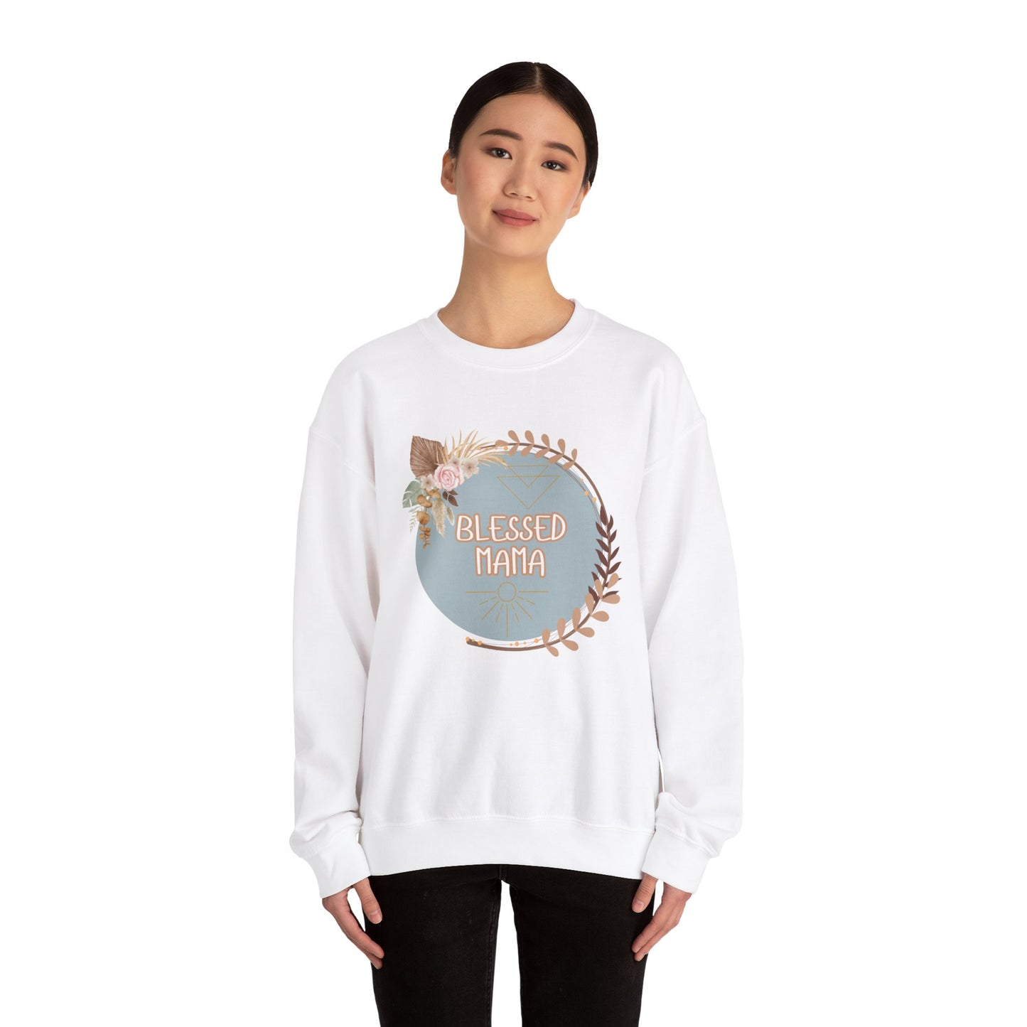 'Blessed Mama' Unisex Heavy Blend™ Crewneck Sweatshirt