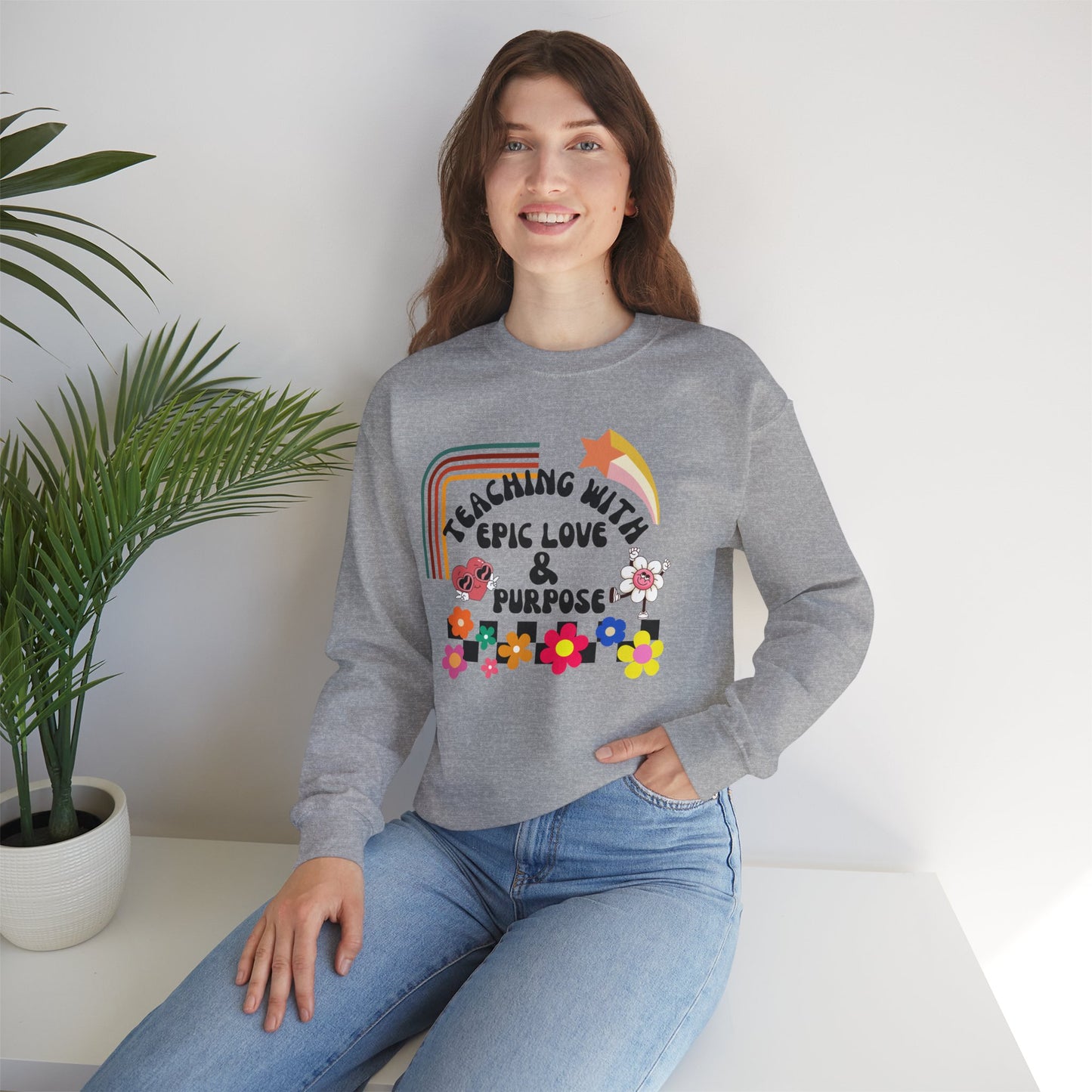 'Teaching With Epic Love & Purpose' Unisex Heavy Blend™ Crewneck Sweatshirt