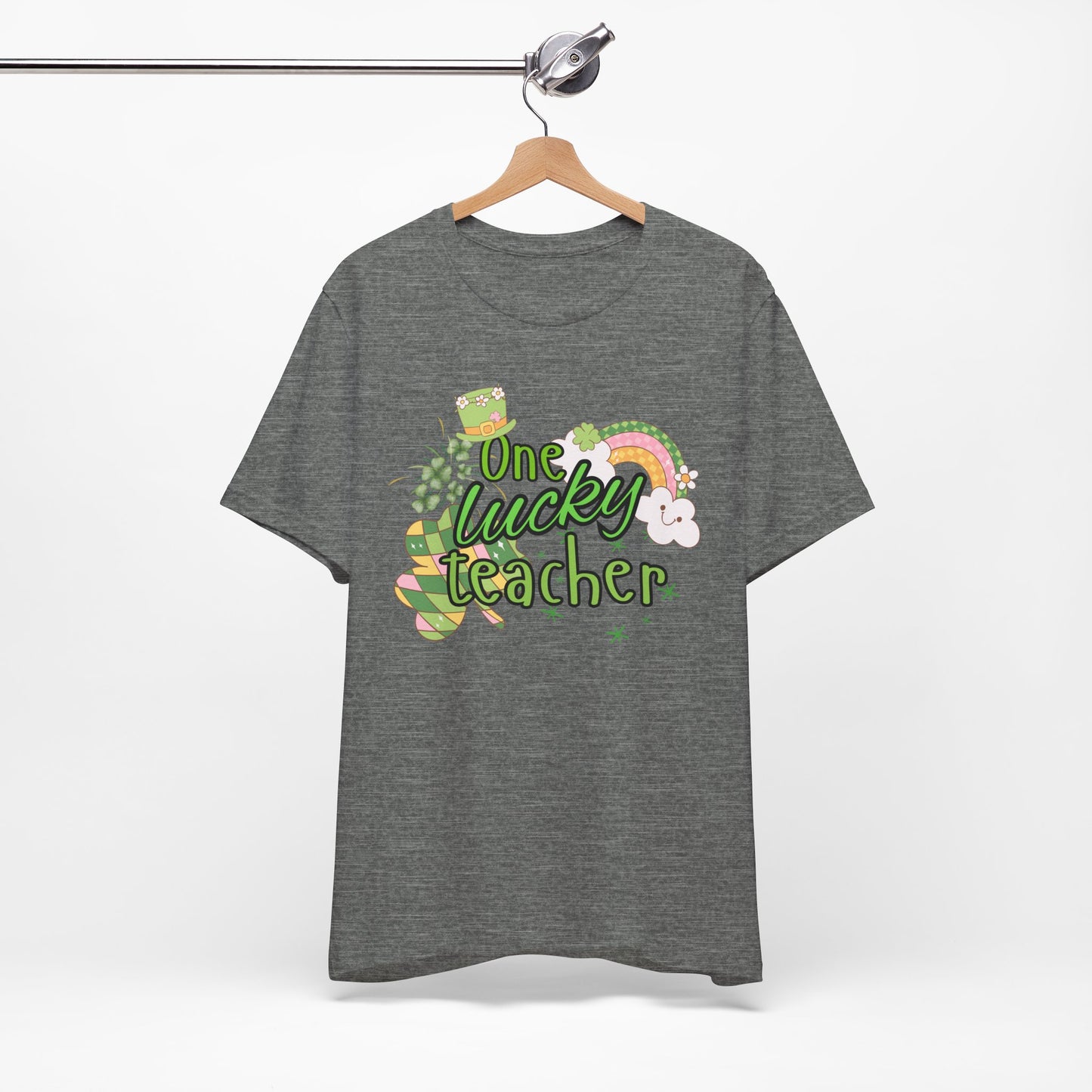 'One Lucky Teacher' Unisex Jersey Short Sleeve Tee