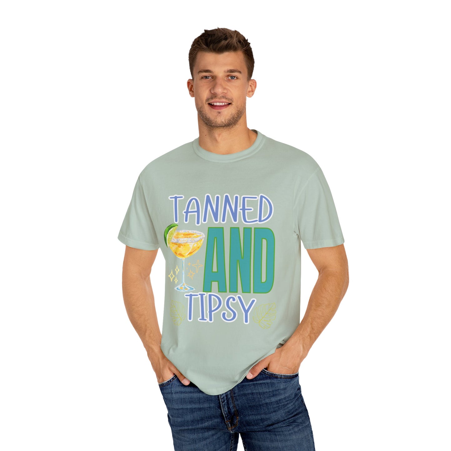 'Tanned and Tipsy' Unisex Garment-Dyed T-shirt