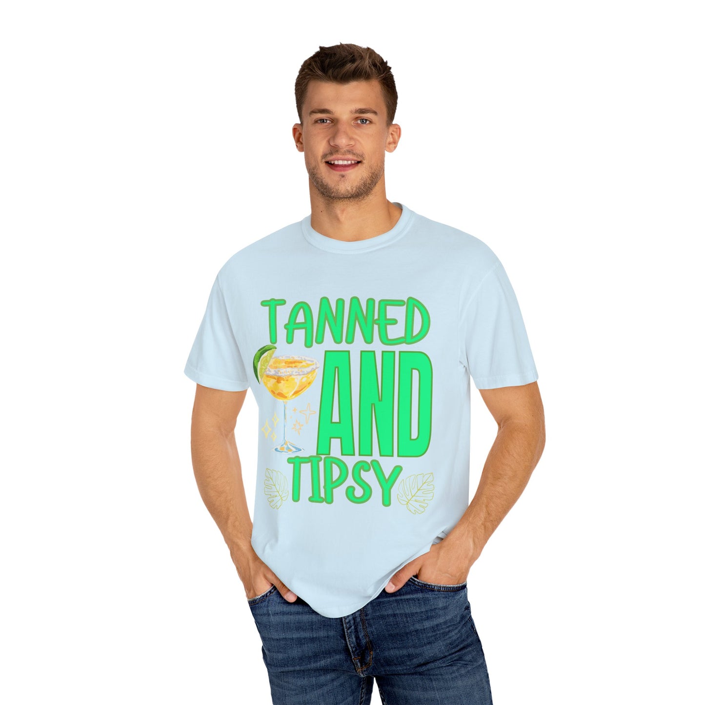 'Tanned and Tipsy' Unisex Garment-Dyed T-shirt