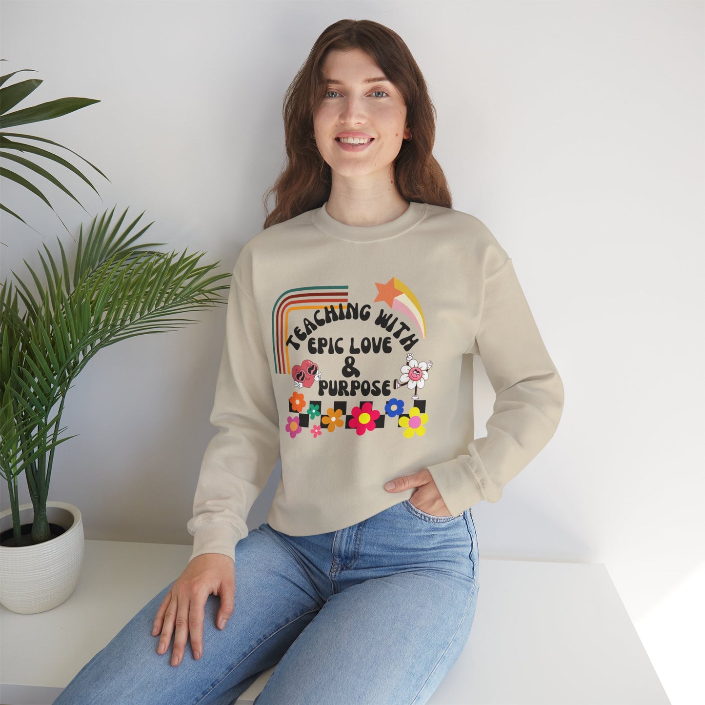 'Teaching With Epic Love & Purpose' Unisex Heavy Blend™ Crewneck Sweatshirt