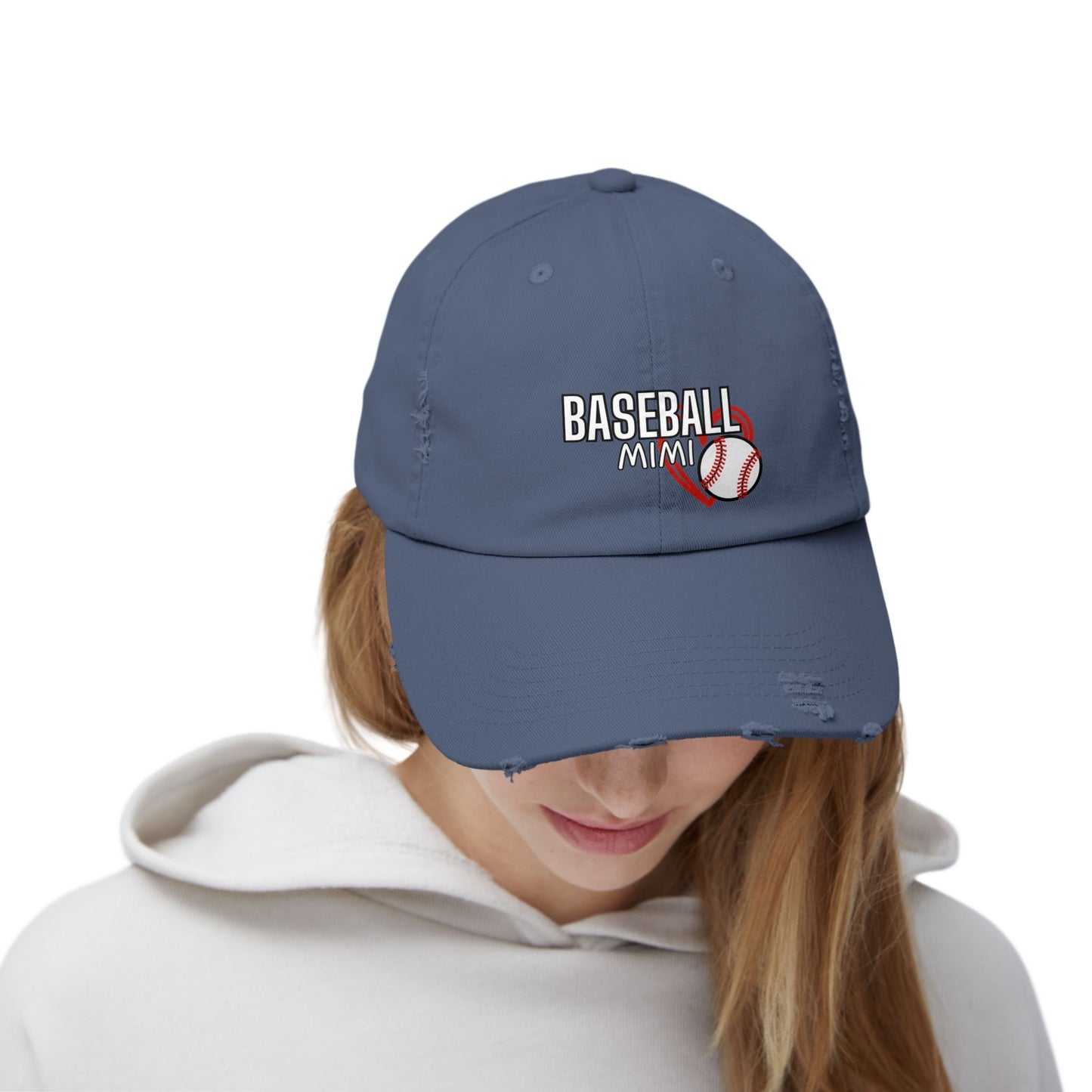 'Baseball Mimi' Unisex Distressed Cap