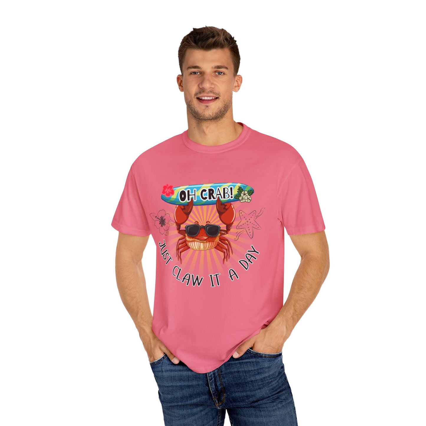 'Oh Crab! Just Claw It A Day' Unisex Garment-Dyed T-shirt