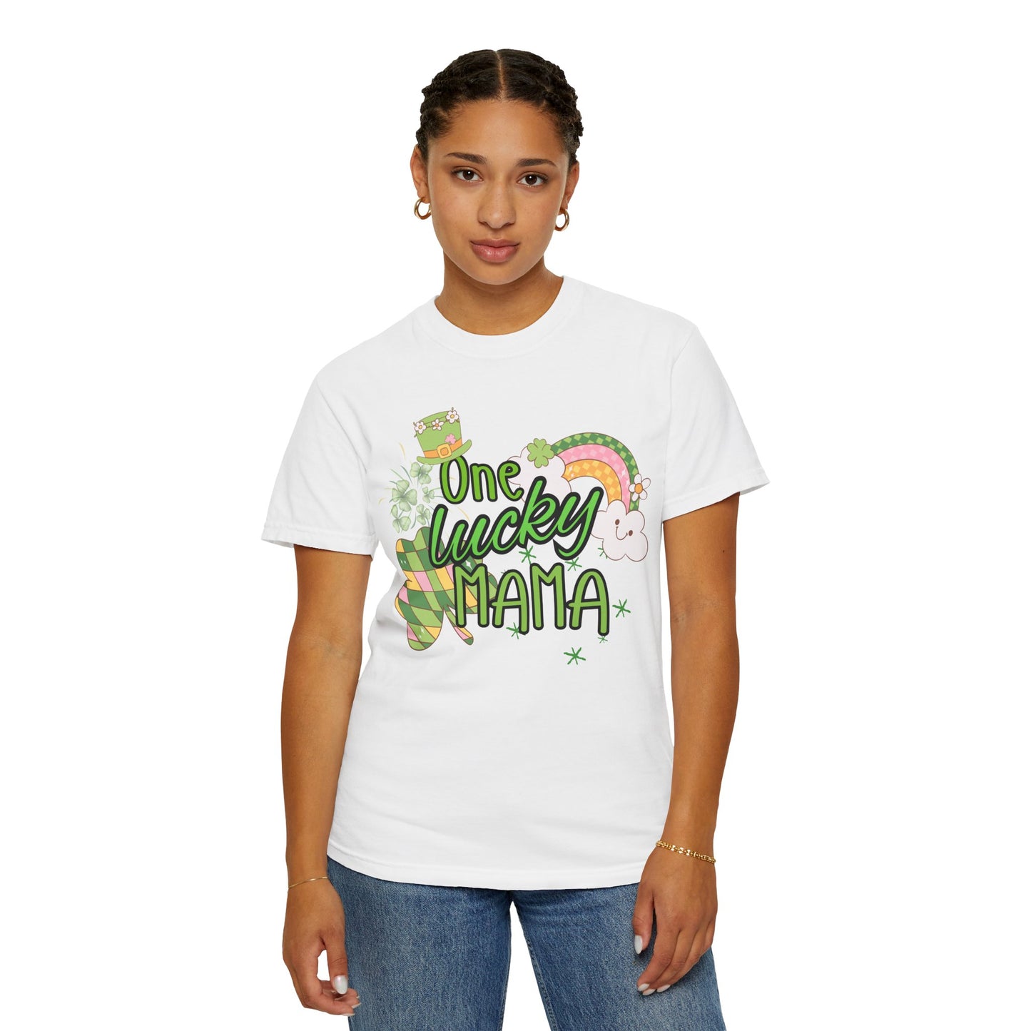 'One Lucky Mama' Unisex Garment-Dyed T-shirt