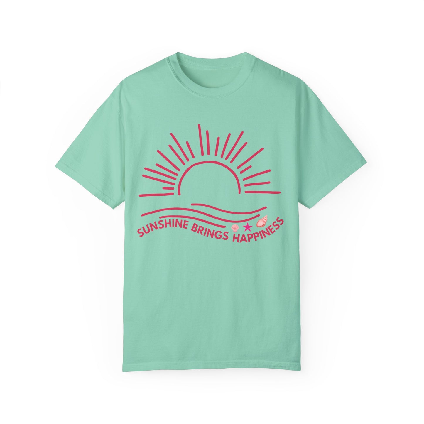 'Sunshine Brings Happiness' Unisex Garment-Dyed T-shirt