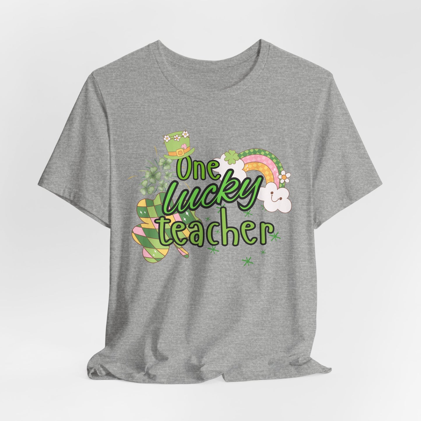 'One Lucky Teacher' Unisex Jersey Short Sleeve Tee