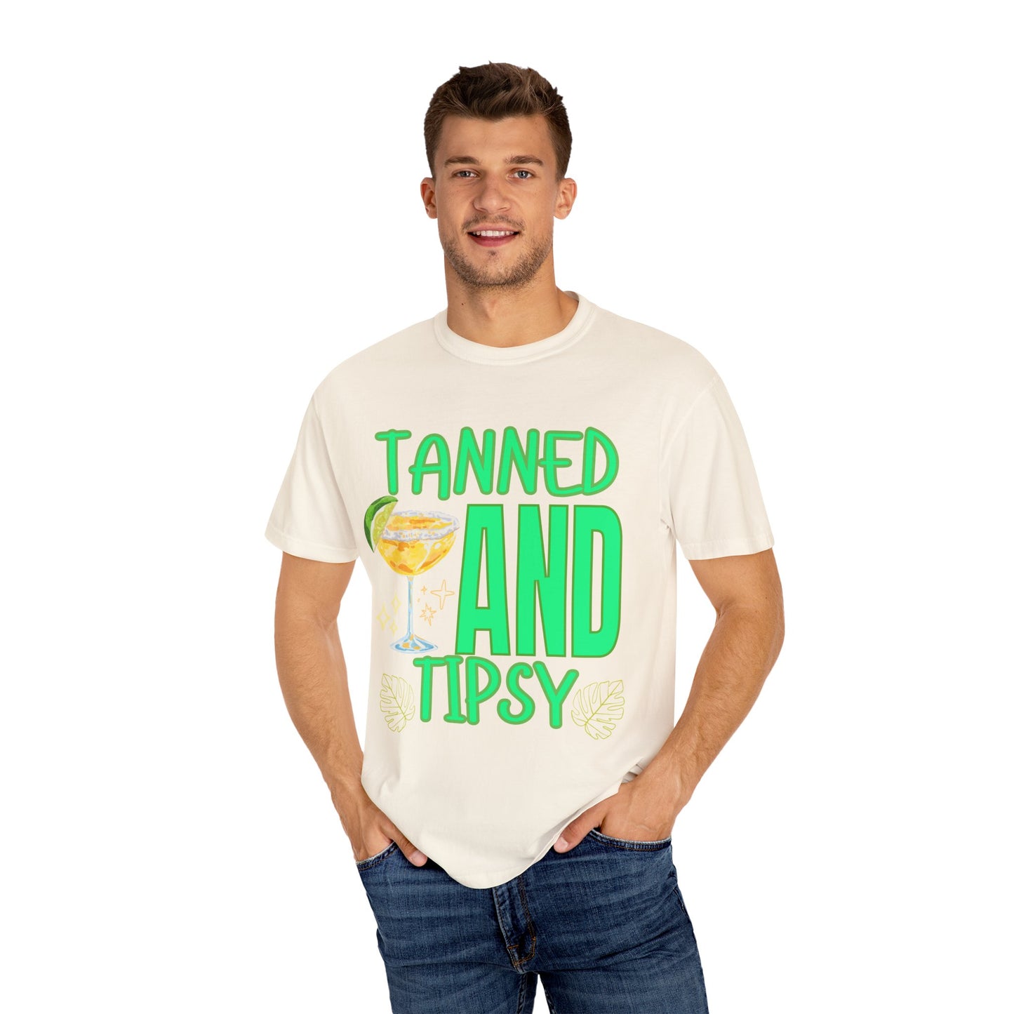 'Tanned and Tipsy' Unisex Garment-Dyed T-shirt