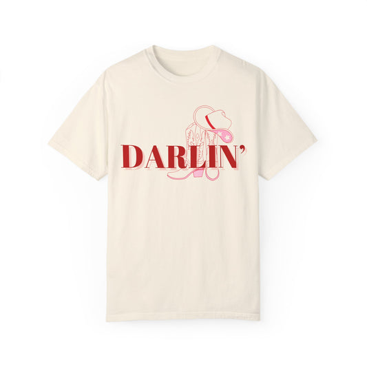 'Darlin' Cowboy Boots' Unisex Garment-Dyed T-shirt