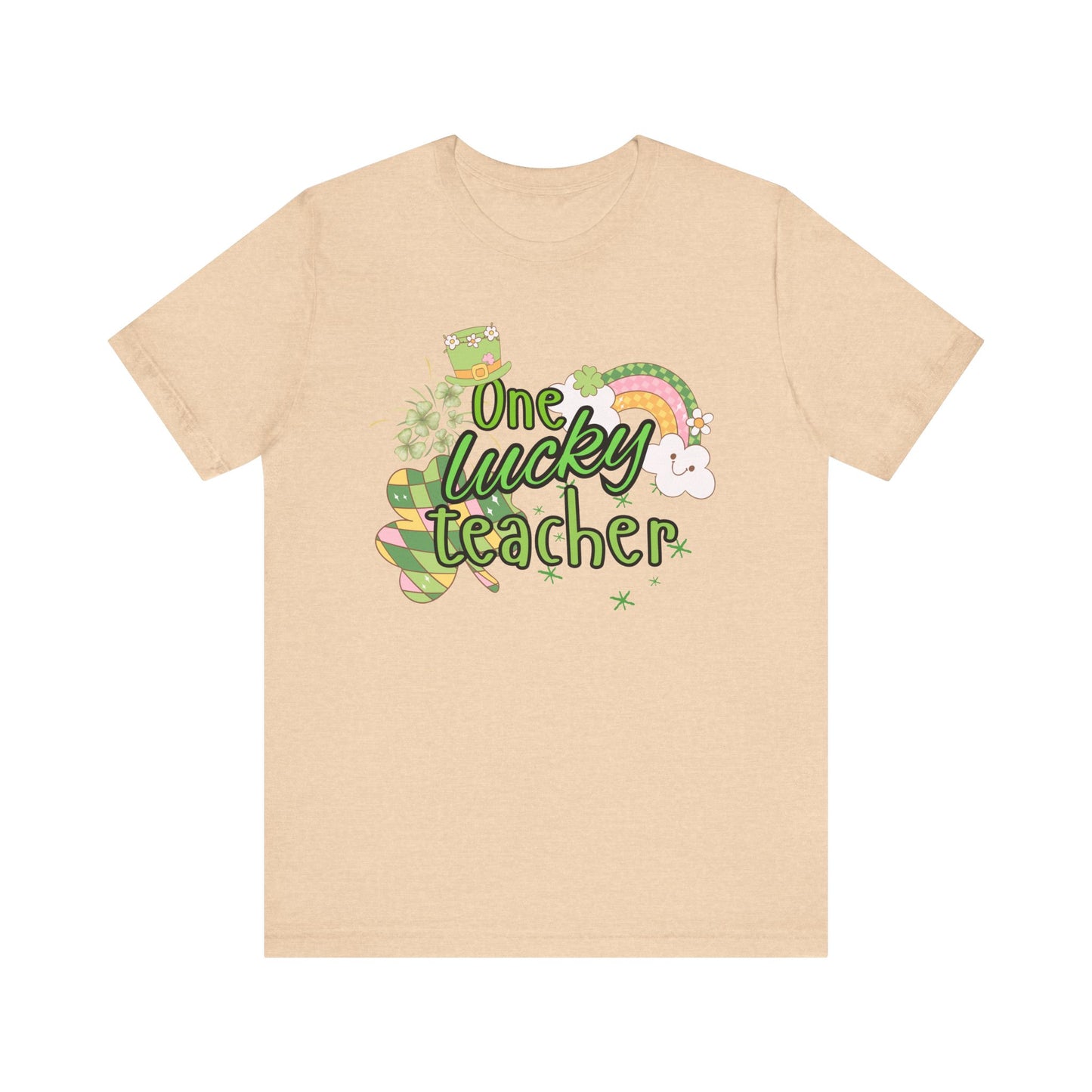 'One Lucky Teacher' Unisex Jersey Short Sleeve Tee