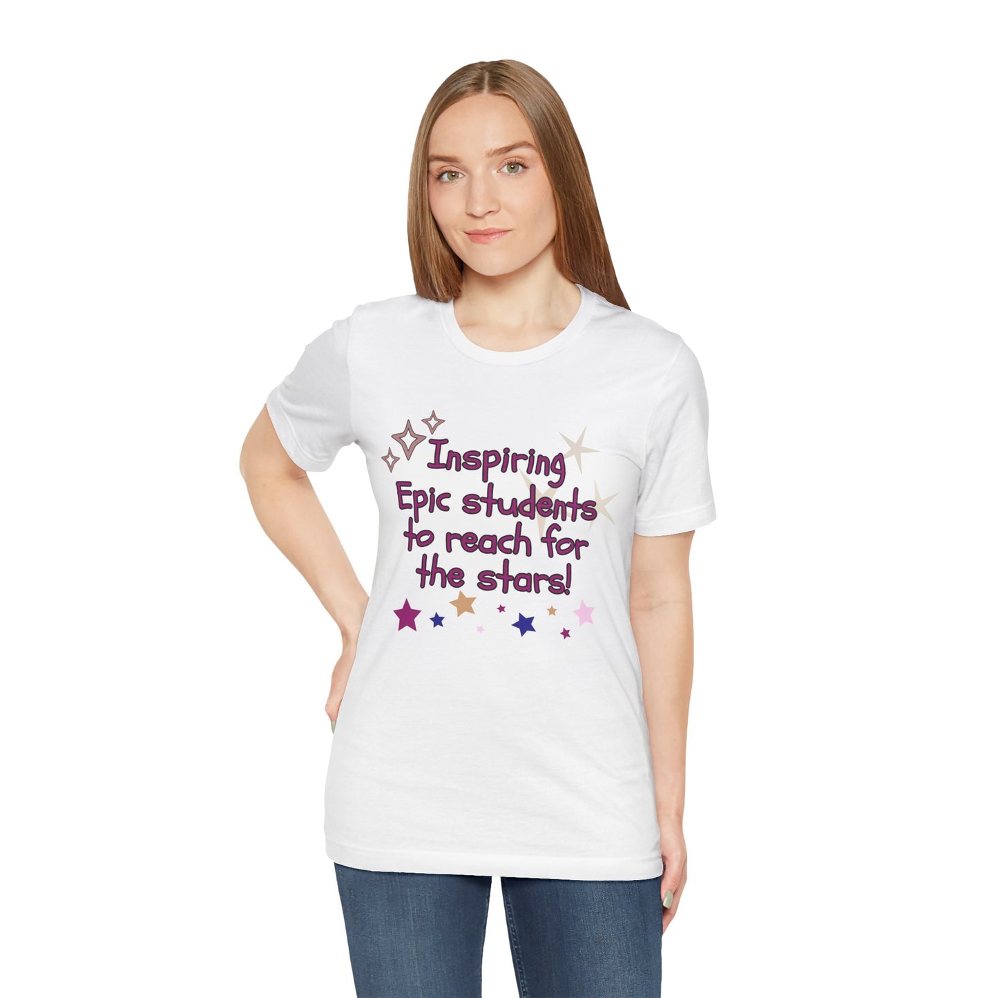 'Inspiring Epic Students To Reach For The Stars' Unisex Jersey Short Sleeve Tee