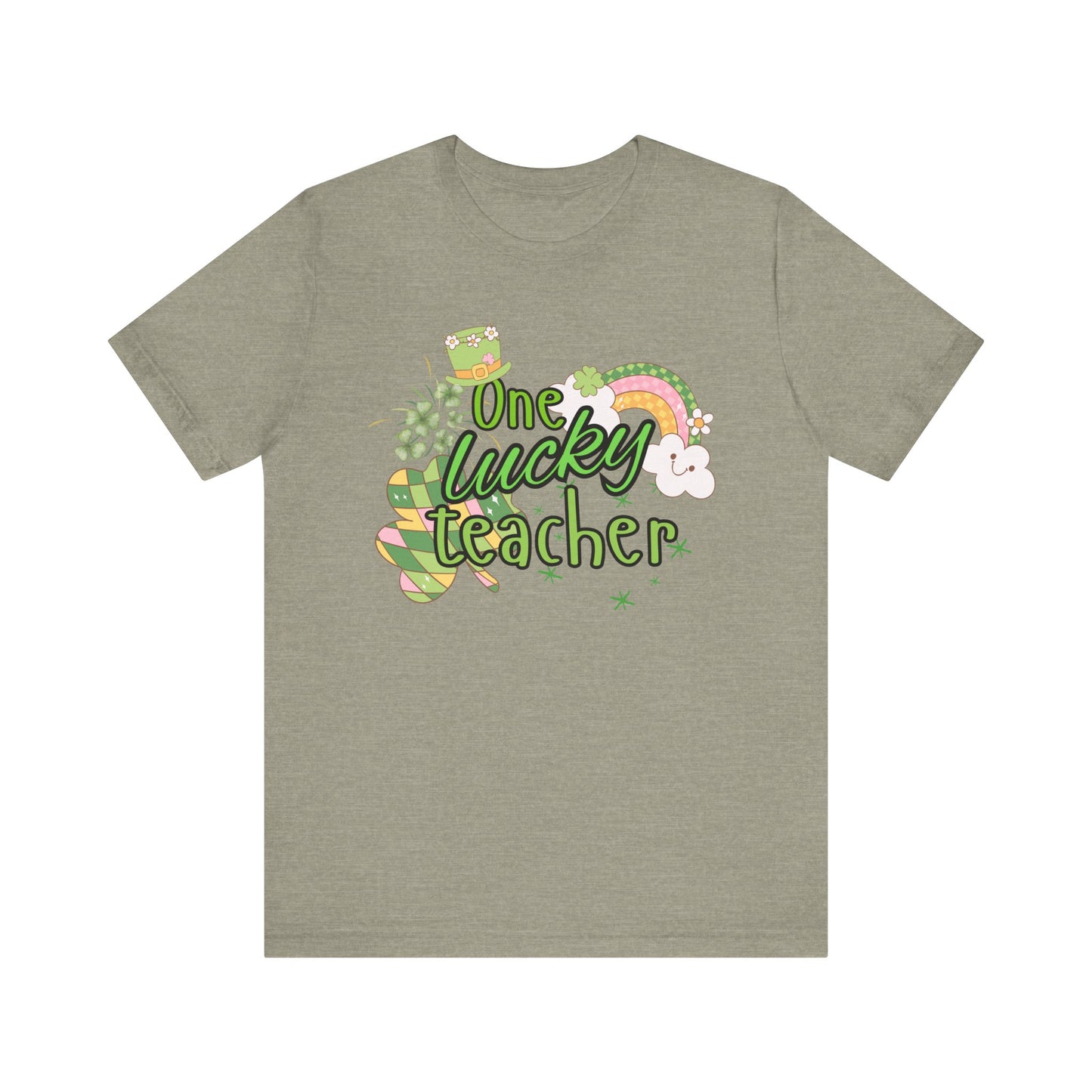 'One Lucky Teacher' Unisex Jersey Short Sleeve Tee