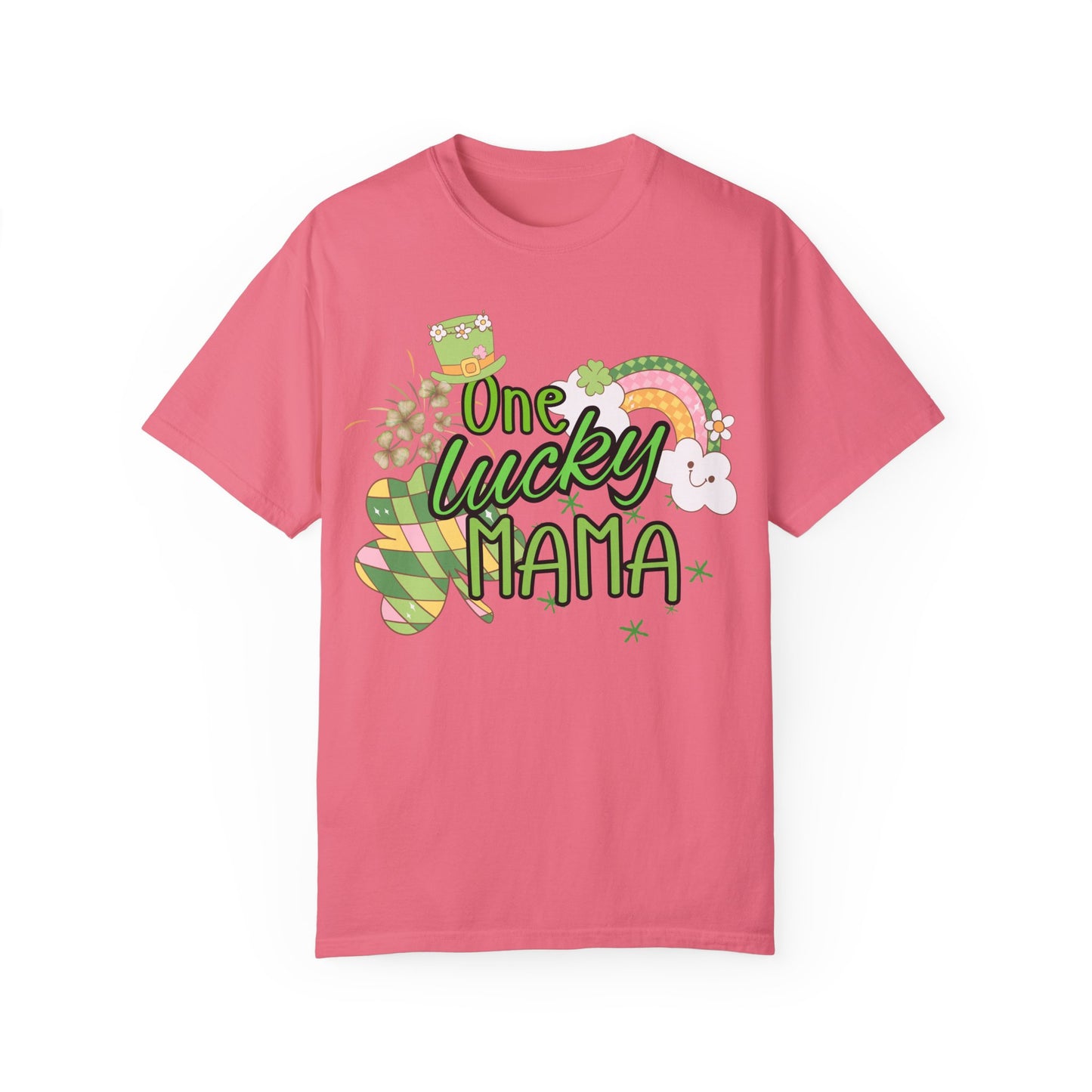 'One Lucky Mama' Unisex Garment-Dyed T-shirt