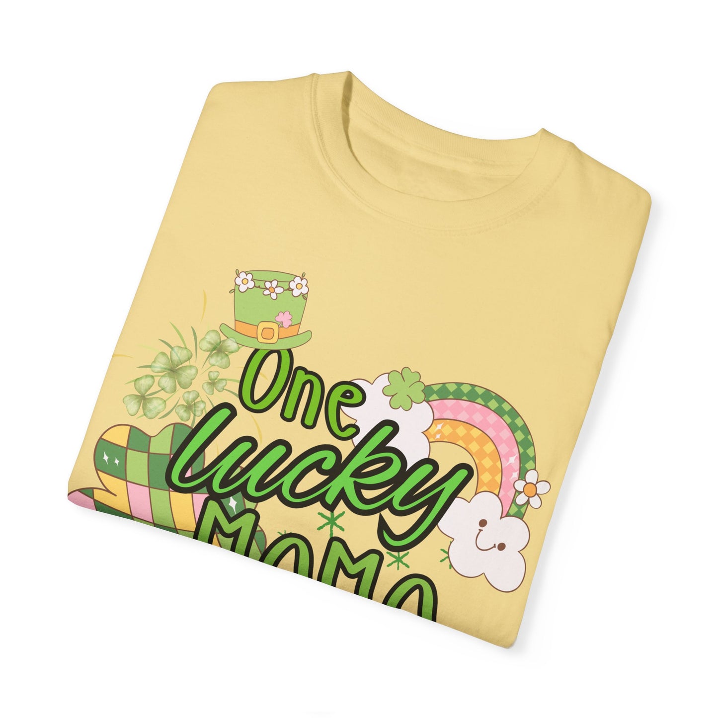 'One Lucky Mama' Unisex Garment-Dyed T-shirt