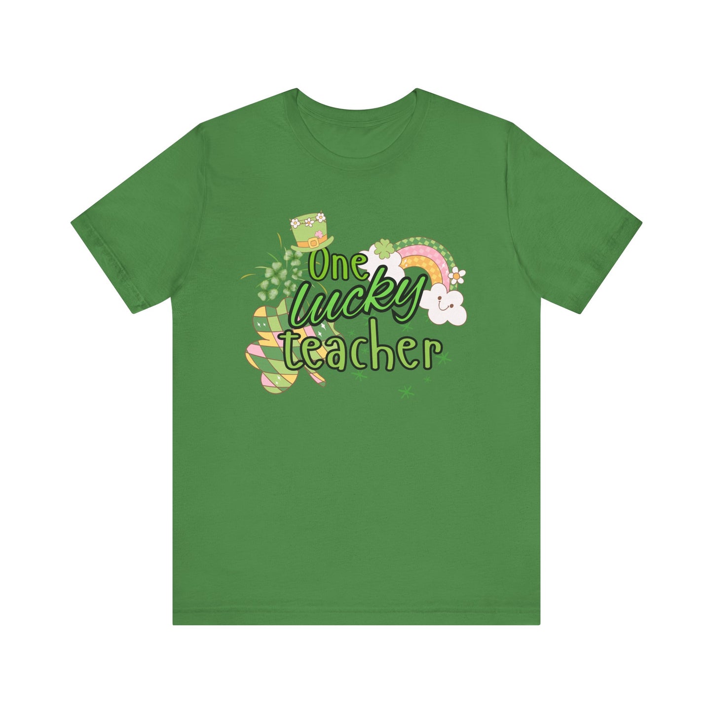 'One Lucky Teacher' Unisex Jersey Short Sleeve Tee