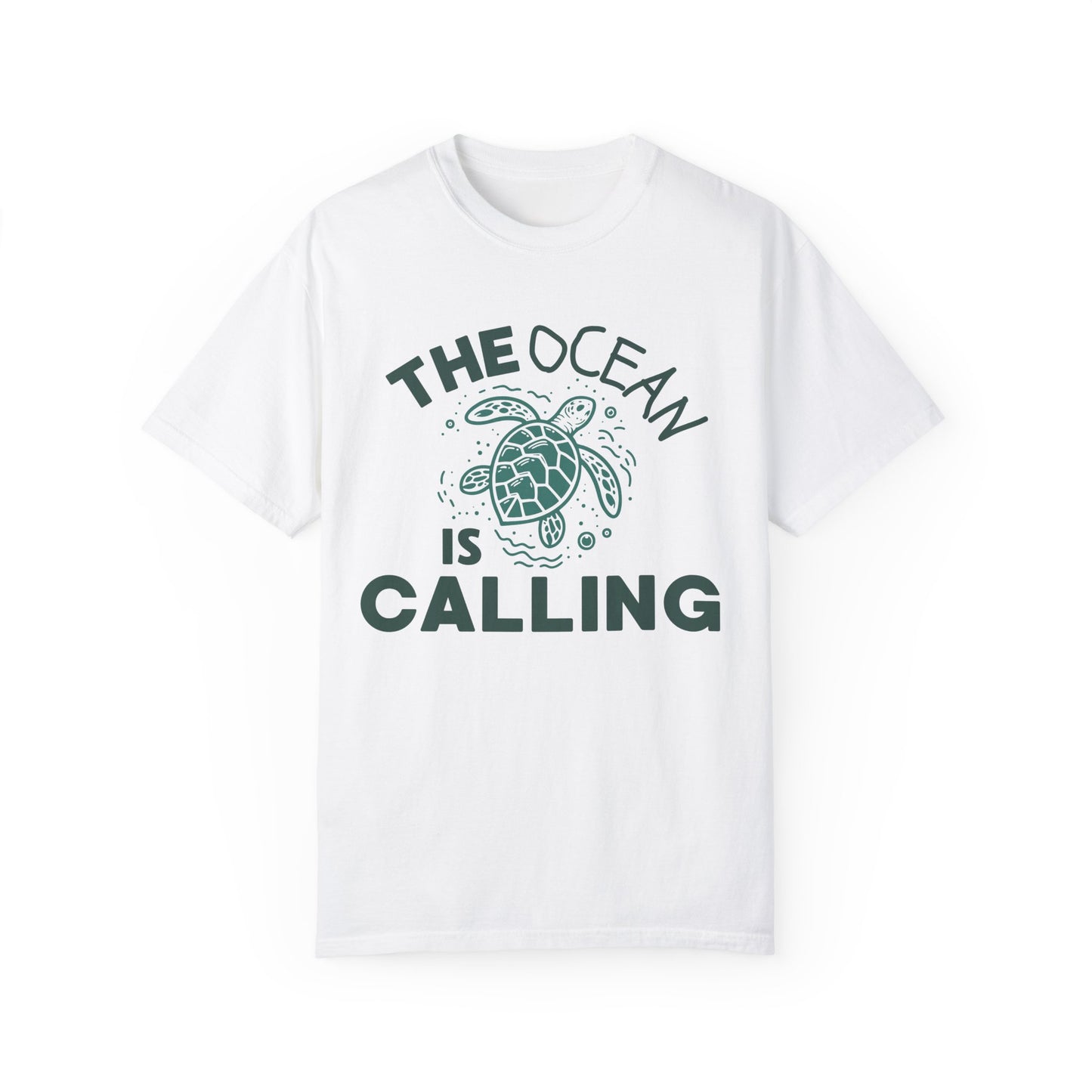 'The Ocean Is Calling' Unisex Garment-Dyed T-shirt