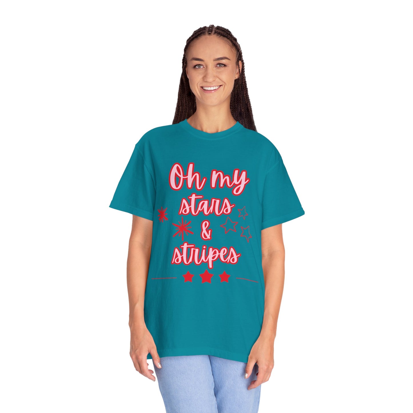 'Oh My Stars & Stripes' Unisex Garment-Dyed T-shirt