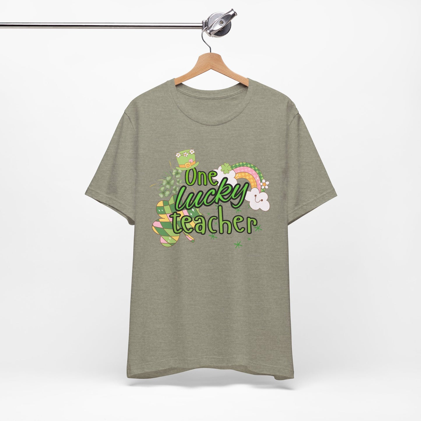 'One Lucky Teacher' Unisex Jersey Short Sleeve Tee