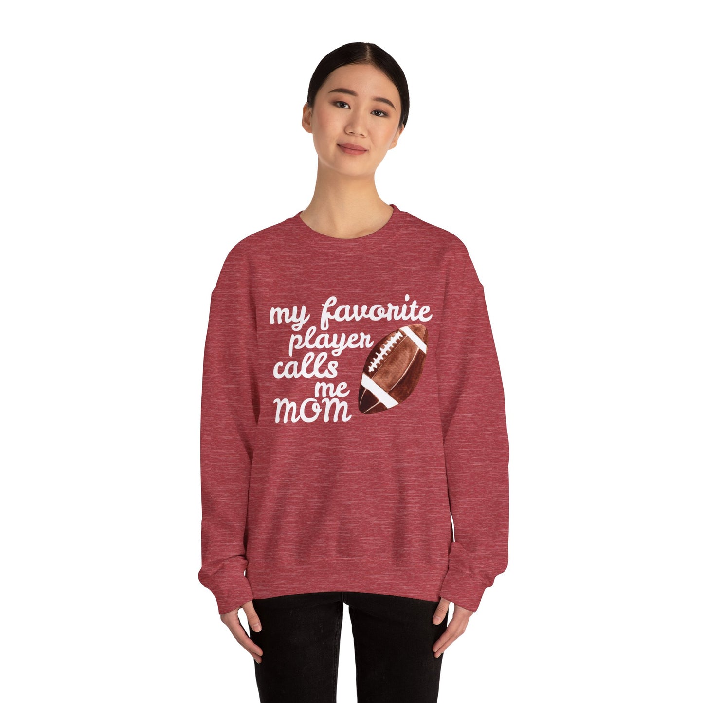 'My Favorite Player Calls Me Mom' Unisex Heavy Blend™ Crewneck Sweatshirt