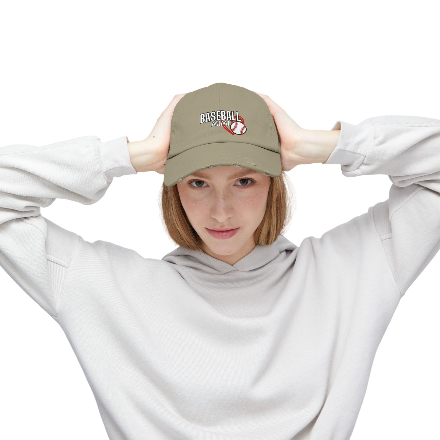 'Baseball Mimi' Unisex Distressed Cap