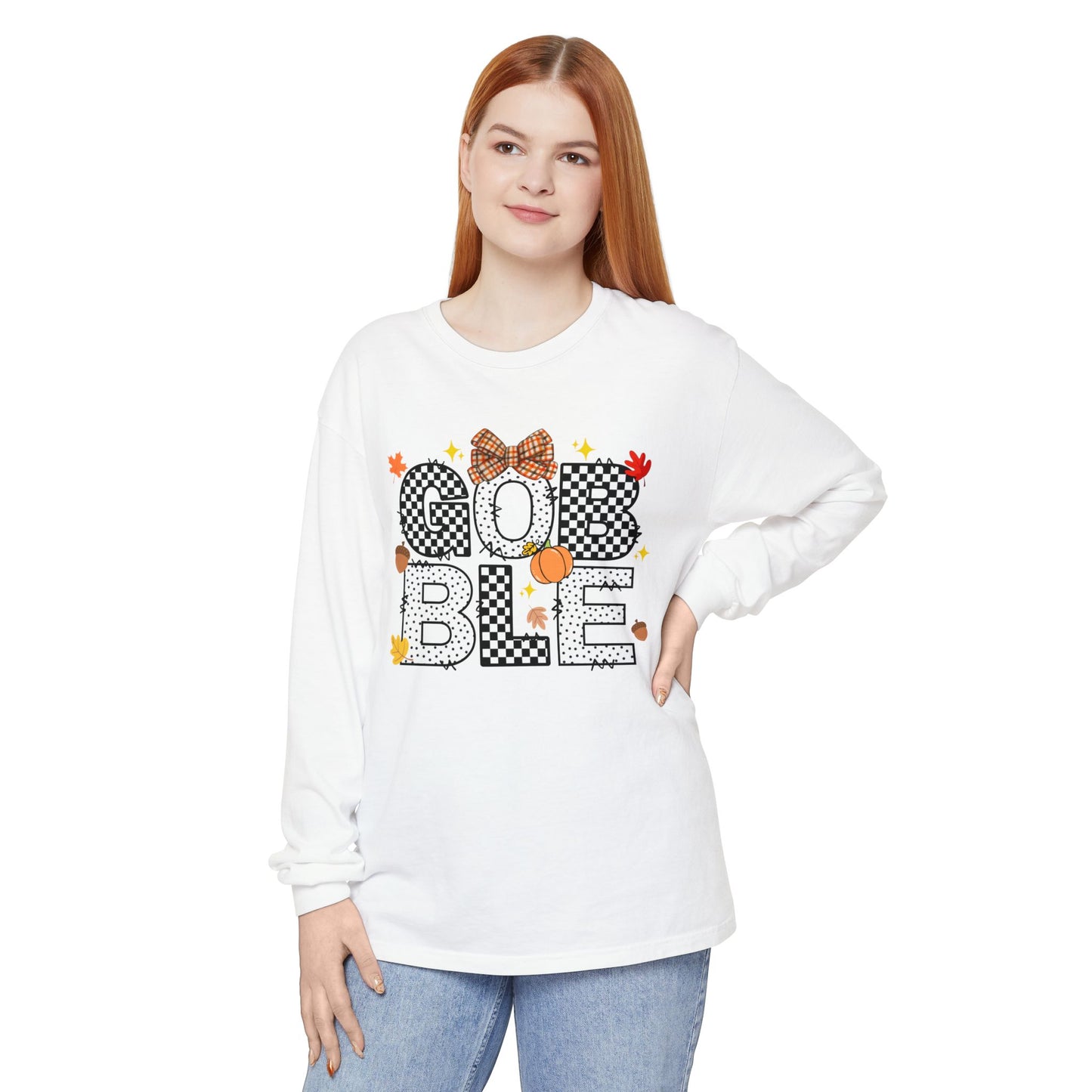 'Gobble' Unisex Garment-dyed Long Sleeve T-Shirt