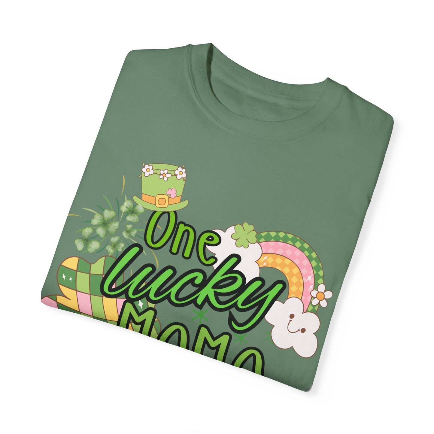 'One Lucky Mama' Unisex Garment-Dyed T-shirt