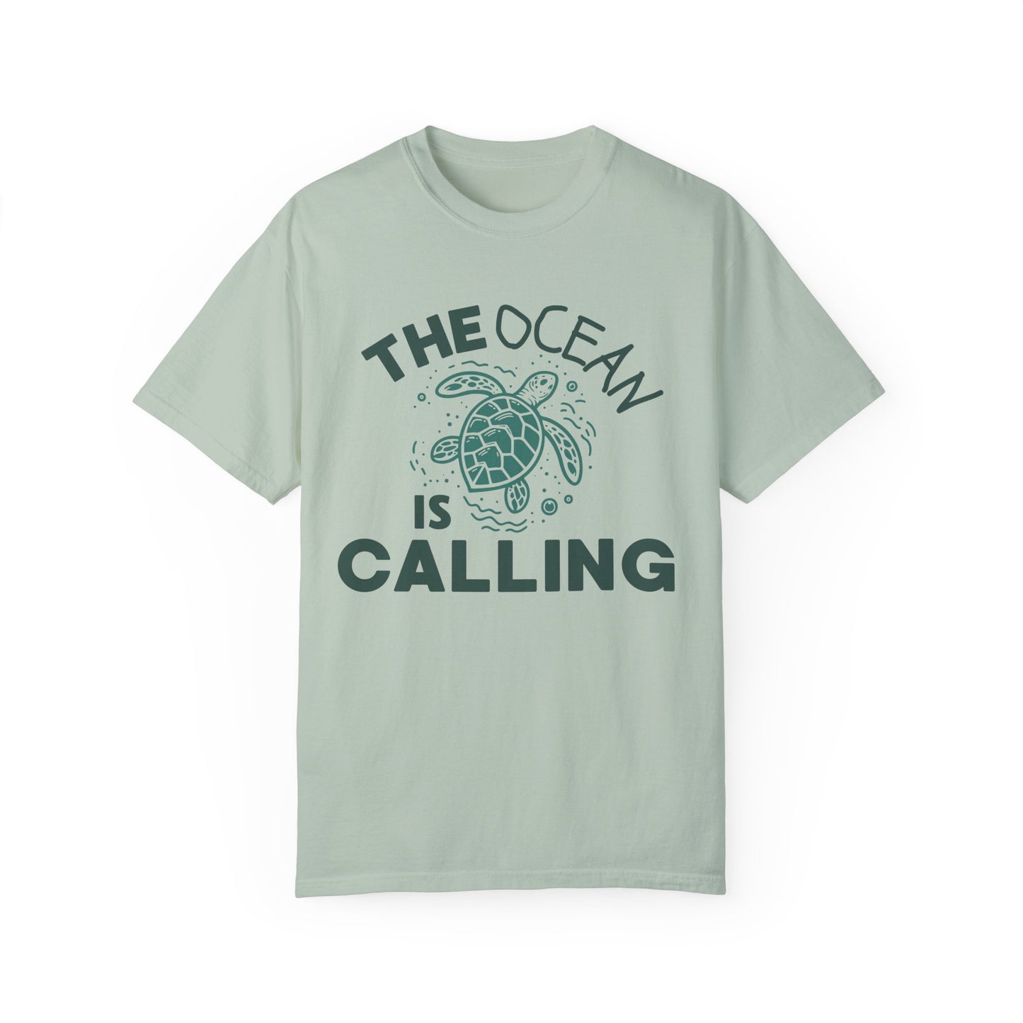 'The Ocean Is Calling' Unisex Garment-Dyed T-shirt