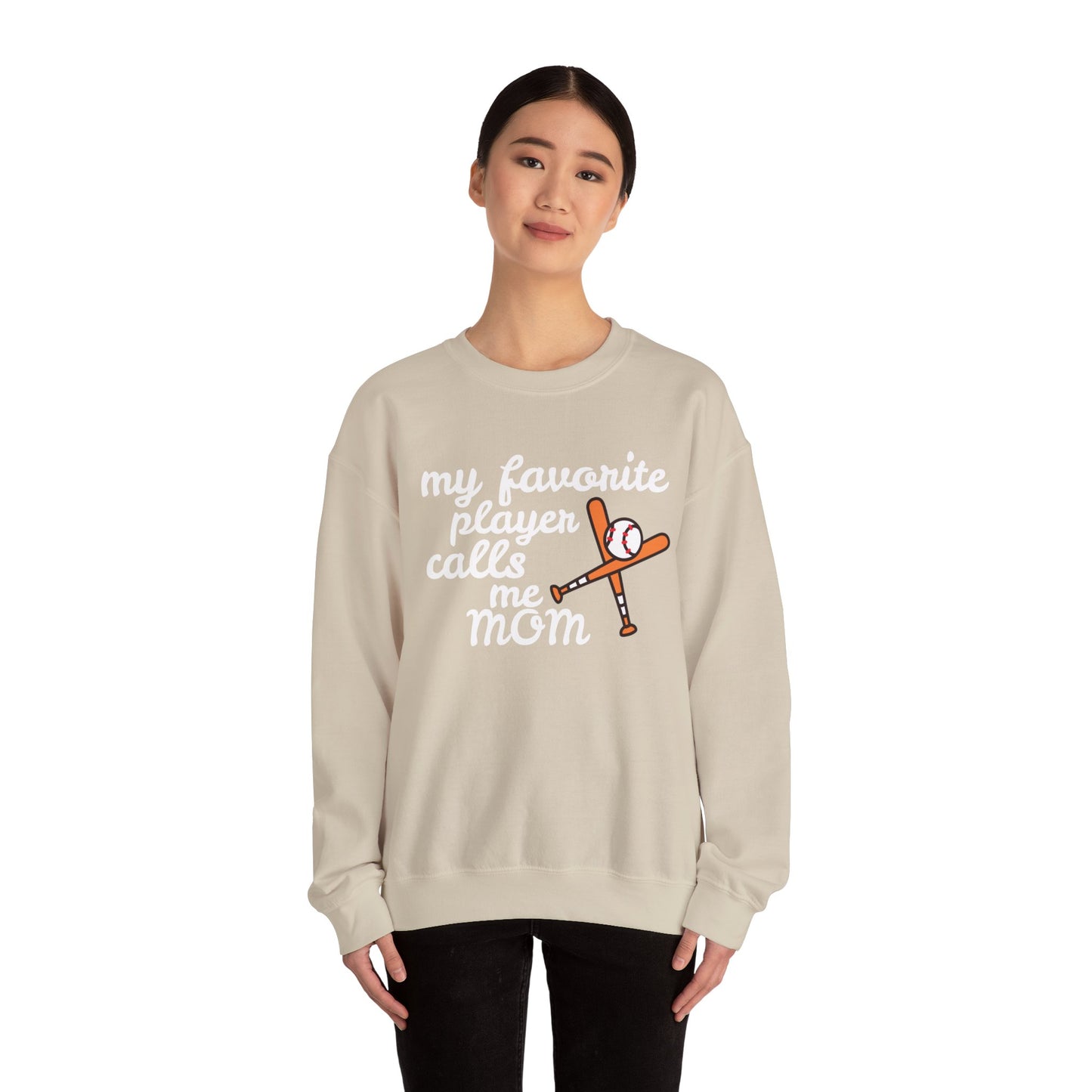 'My Favorite Player Calls Me Mom' Unisex Heavy Blend™ Crewneck Sweatshirt