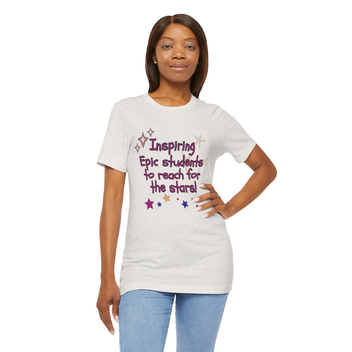 'Inspiring Epic Students To Reach For The Stars' Unisex Jersey Short Sleeve Tee