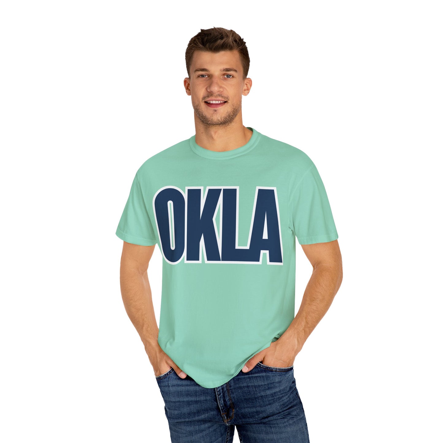 'OKLA' Unisex Garment-Dyed T-shirt