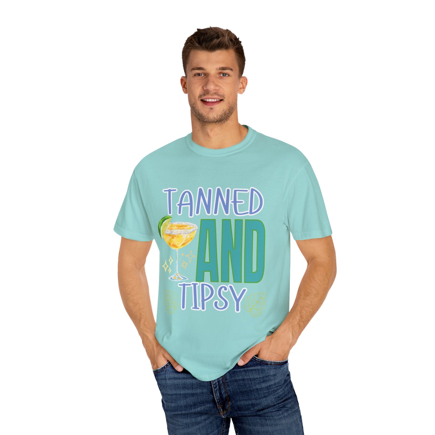 'Tanned and Tipsy' Unisex Garment-Dyed T-shirt