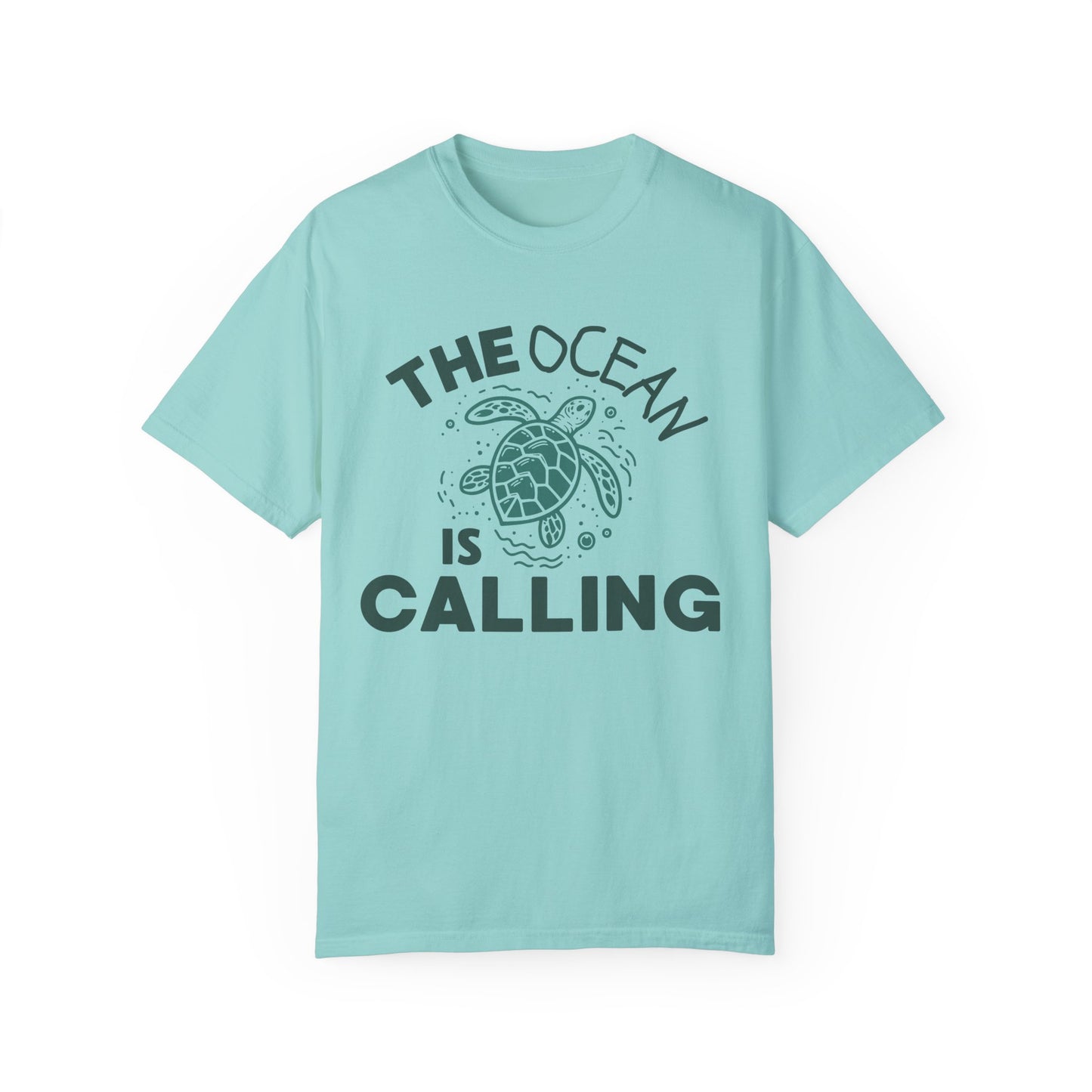 'The Ocean Is Calling' Unisex Garment-Dyed T-shirt