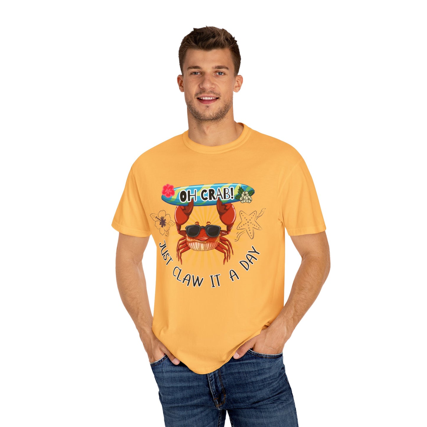 'Oh Crab! Just Claw It A Day' Unisex Garment-Dyed T-shirt