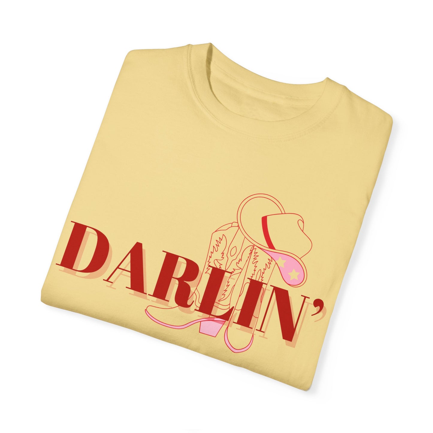 'Darlin' Cowboy Boots' Unisex Garment-Dyed T-shirt