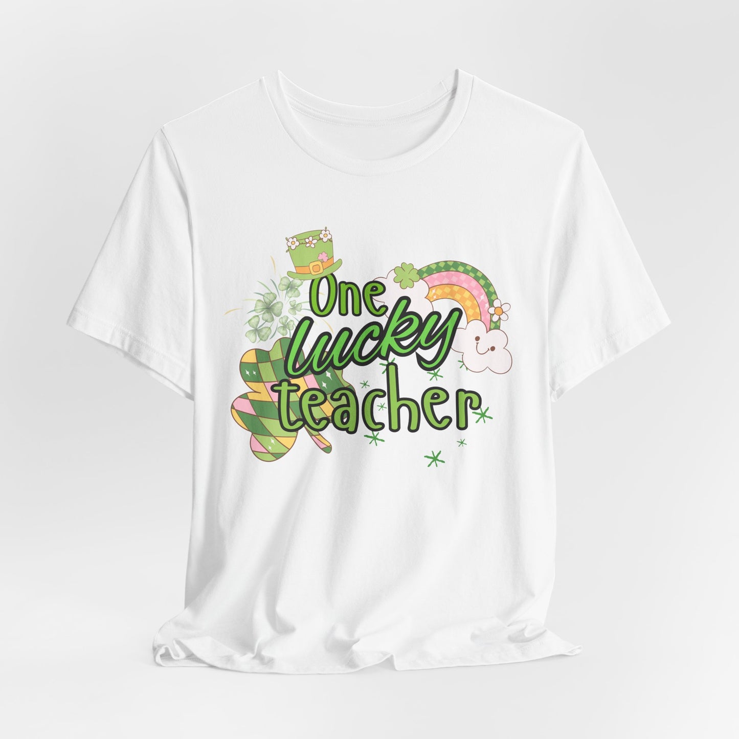 'One Lucky Teacher' Unisex Jersey Short Sleeve Tee
