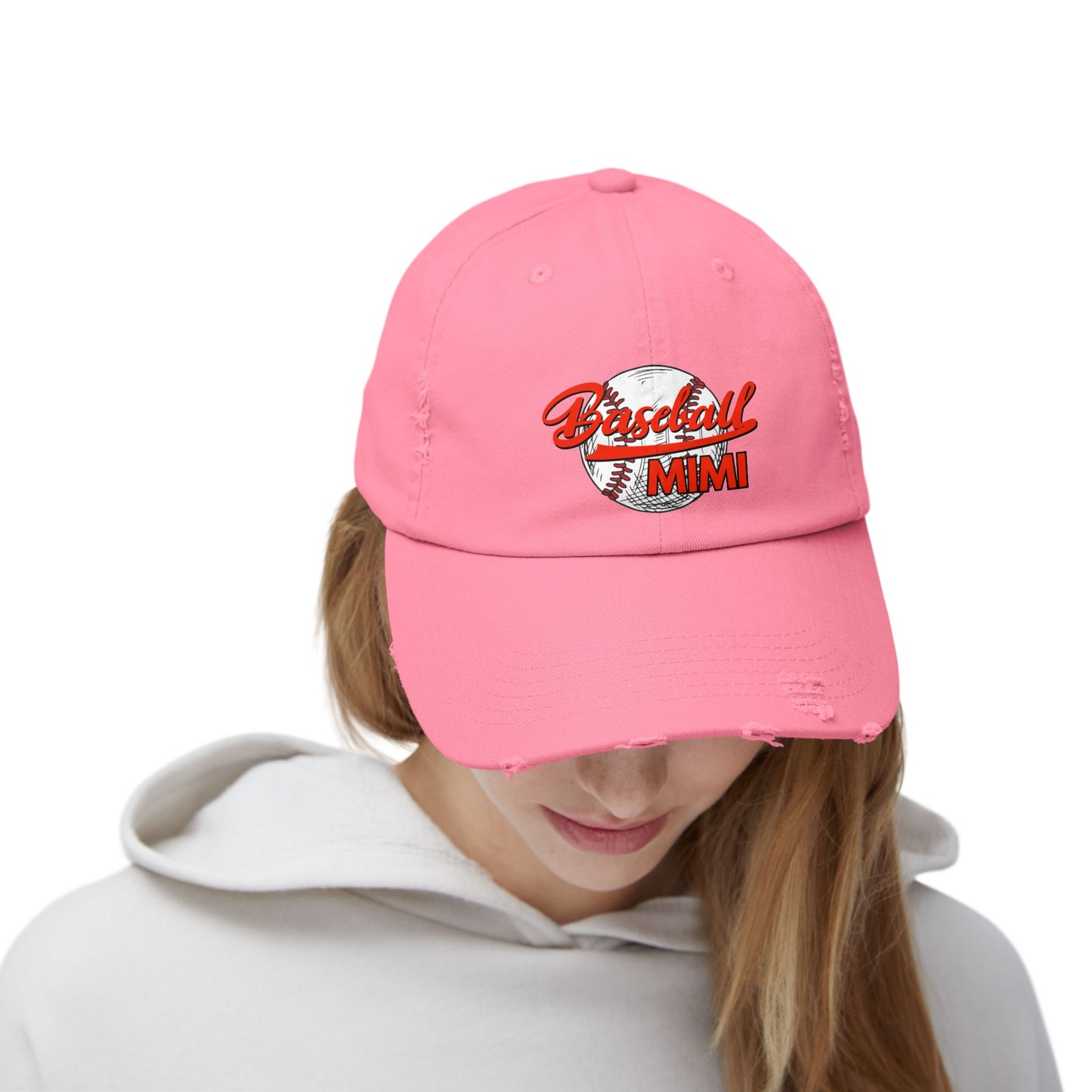 'Baseball Mimi' Unisex Distressed Cap