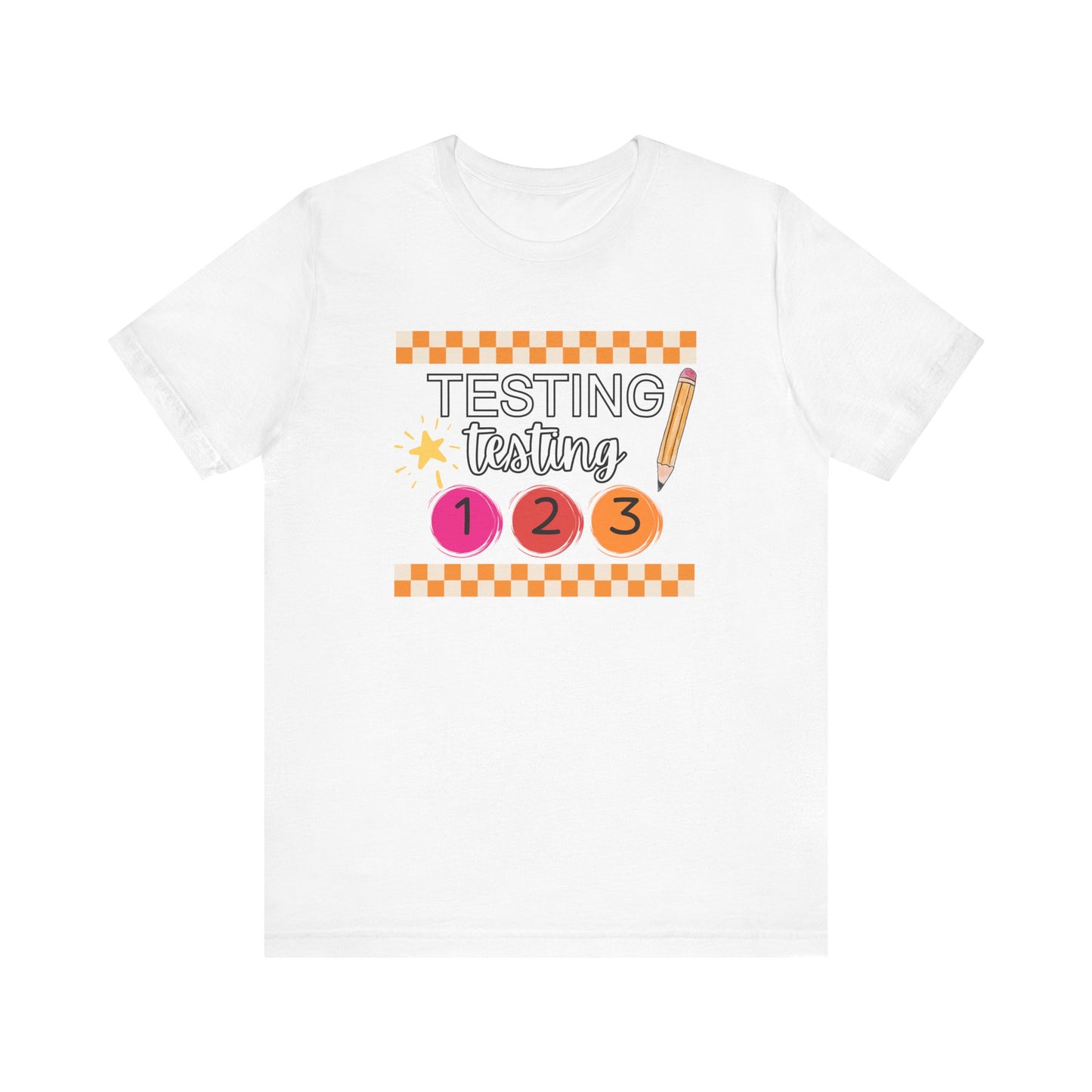 'Testing Testing 1 2 3' Unisex Jersey Short Sleeve Tee