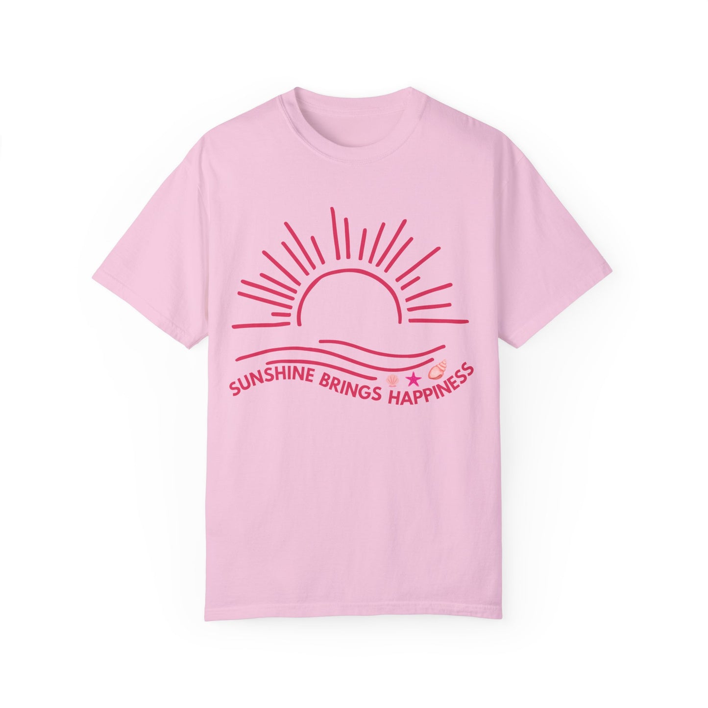 'Sunshine Brings Happiness' Unisex Garment-Dyed T-shirt