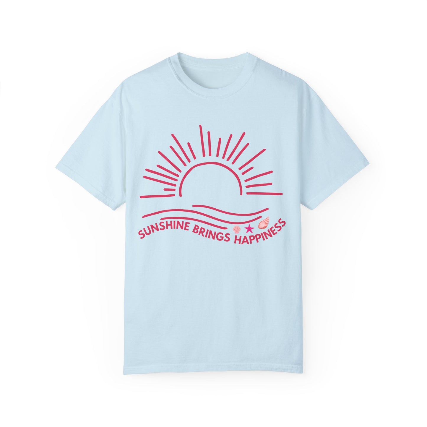 'Sunshine Brings Happiness' Unisex Garment-Dyed T-shirt