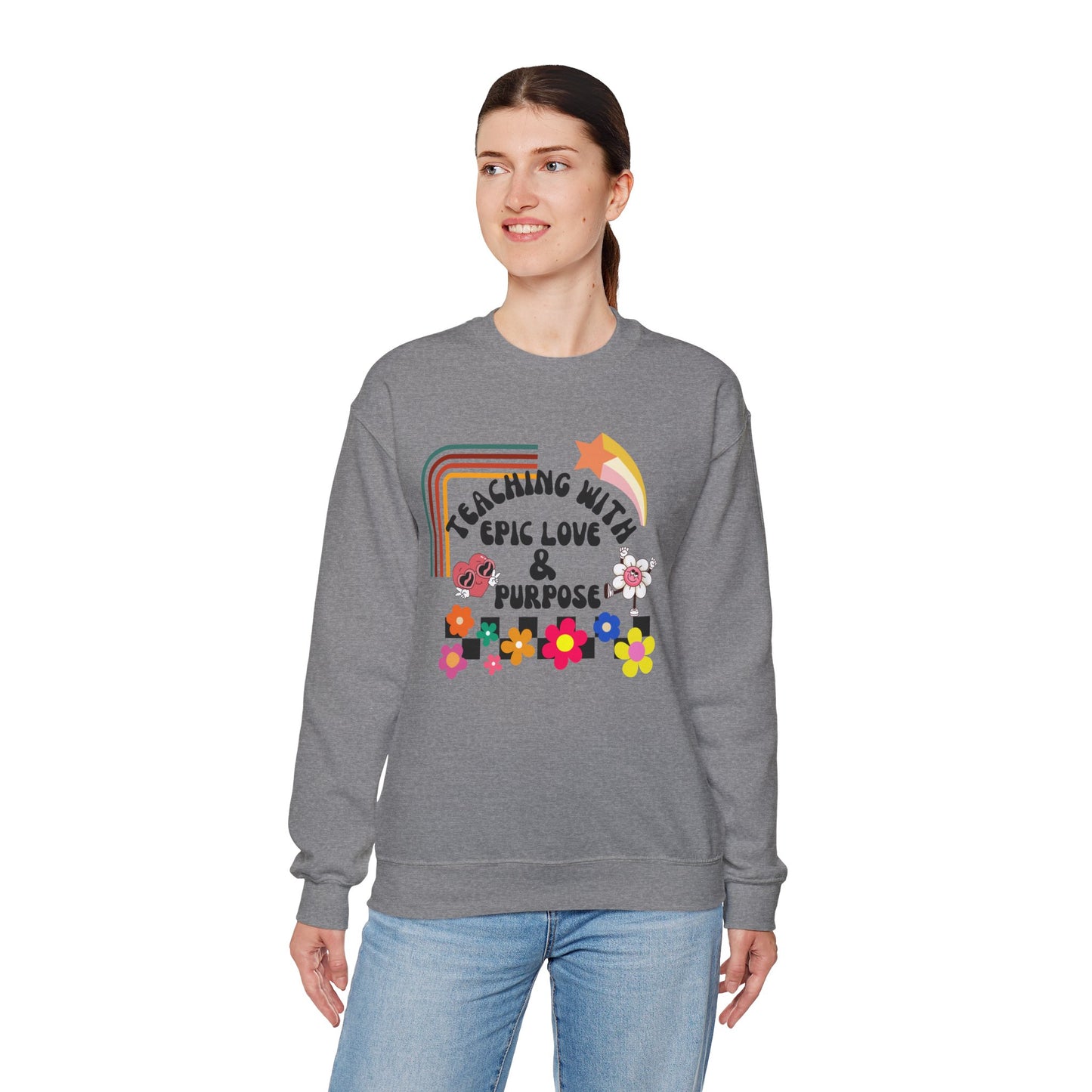 'Teaching With Epic Love & Purpose' Unisex Heavy Blend™ Crewneck Sweatshirt