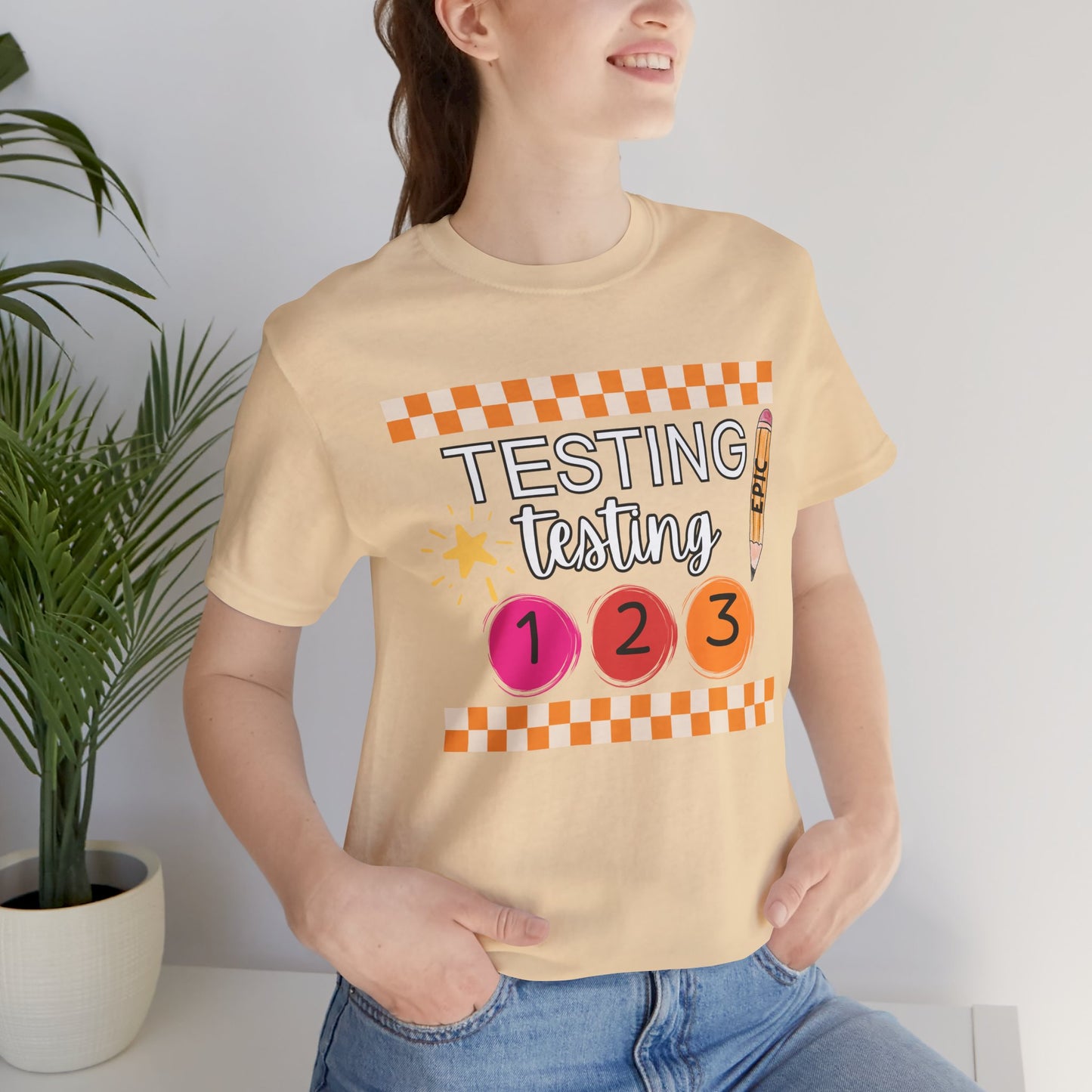 'Epic Testing Testing 1 2 3' Unisex Jersey Short Sleeve Tee